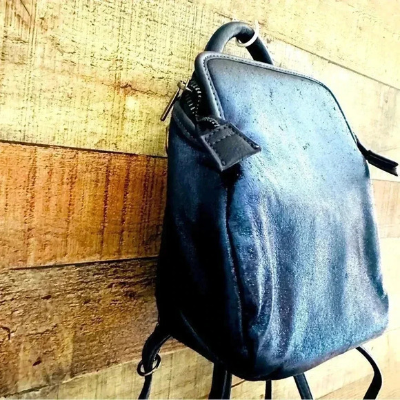 Free People Moonlight Mini Convertible Backpack Navy Metallic - Picture 5 of 9